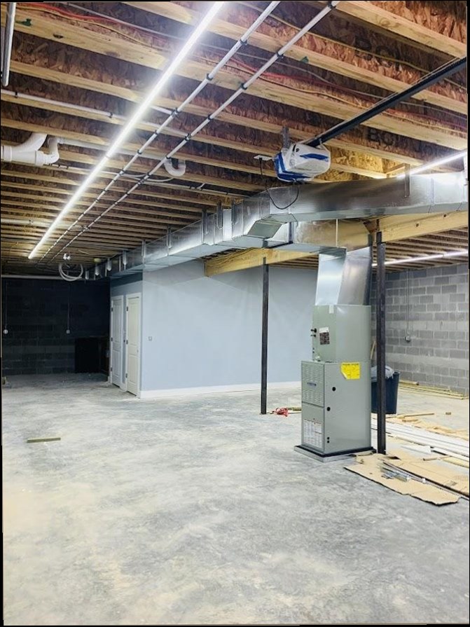 Commercial HVAC furnace unit installation